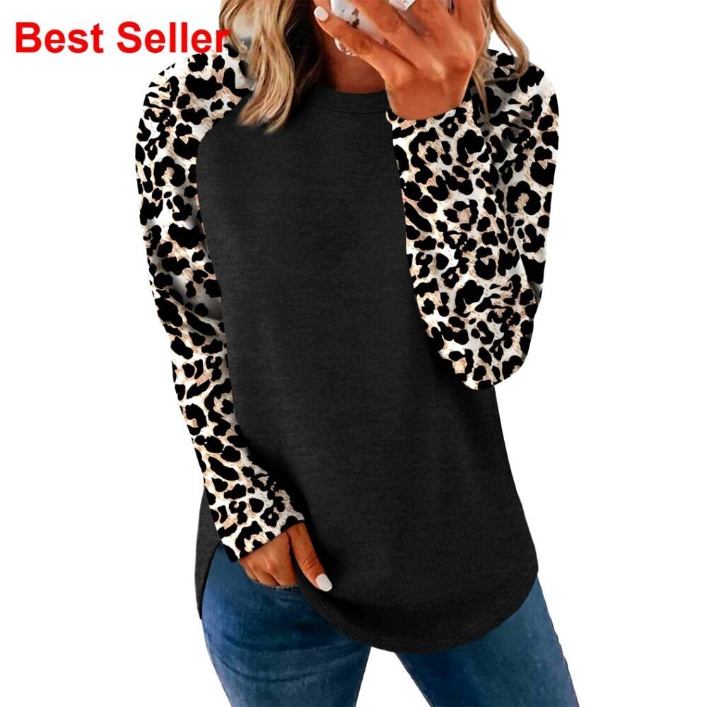 Plus Size Long Sleeve Crewneck Sweatshirt Tunic Top Fall Fashion